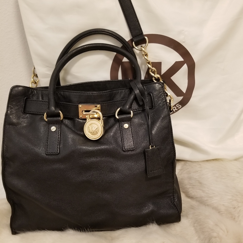 Michael Kors Hamilton Black Soft Leather Handbag